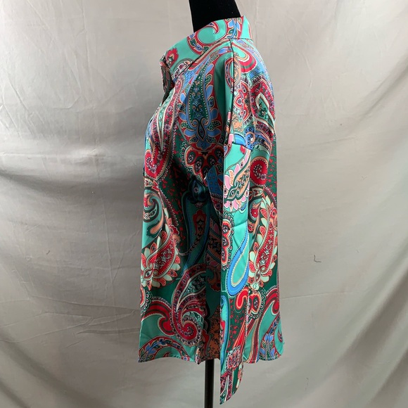 Paisley Print Single Breasted Drop Shoulder Shirt - Picture 9 of 10